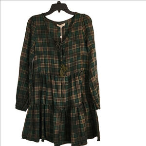 NWT C & V Flannel Plaid Dresd